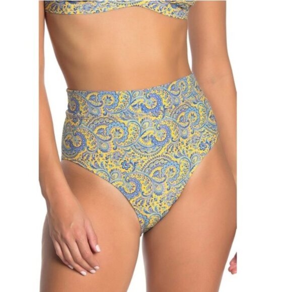 Athena Liesl Paisley High Waist Bikini Bottoms - Picture 1 of 8
